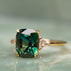 Gul Smaragd Solitaire Ring