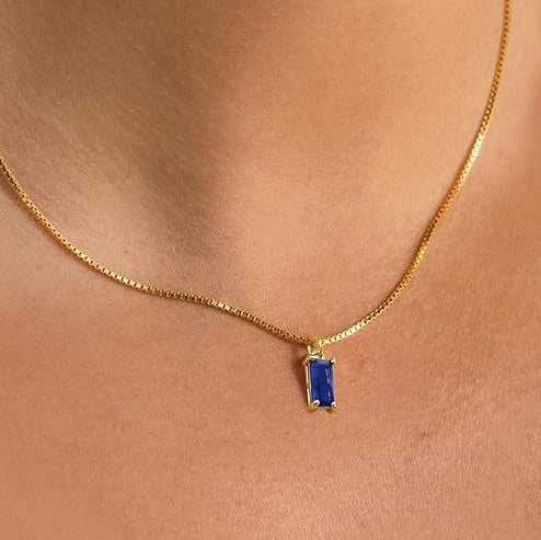 Guld Safir Minimalistisk Halskæde