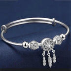 Justerbar armbånd med trekløver charms lavet af 925 sterling sølv