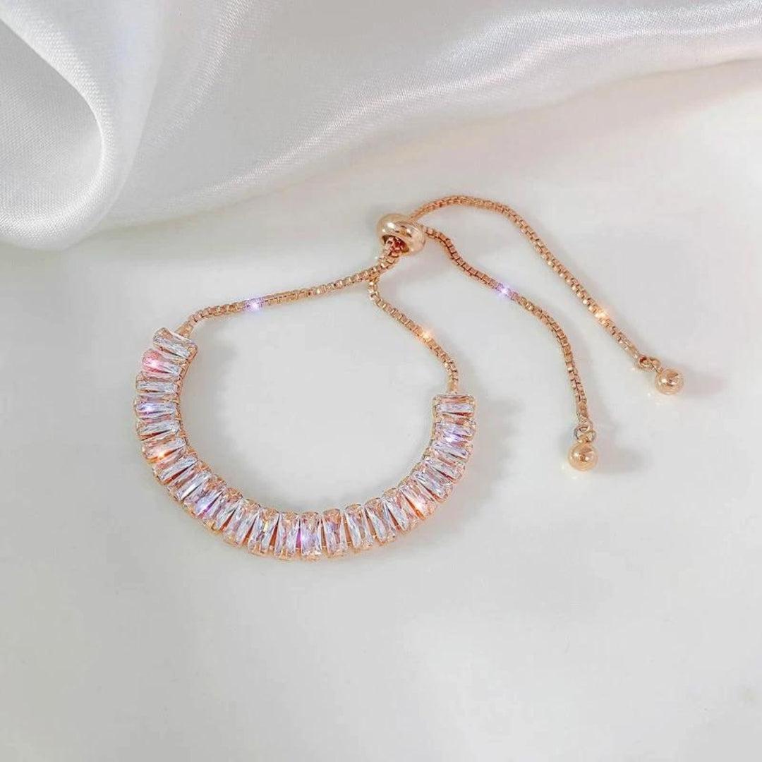 Justerbar Cubic Zirconia Armbånd i Guld og Sølv