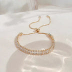 Justerbar Cubic Zirconia Armbånd i Guld og Sølv