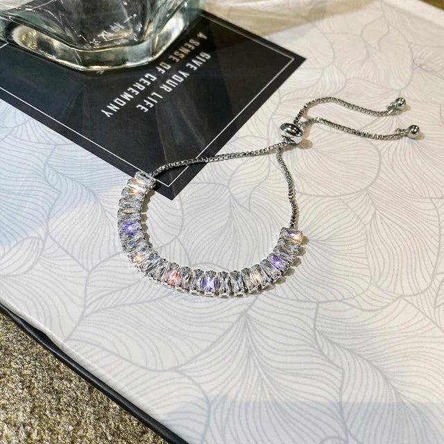 Justerbar Cubic Zirconia Armbånd i Guld og Sølv