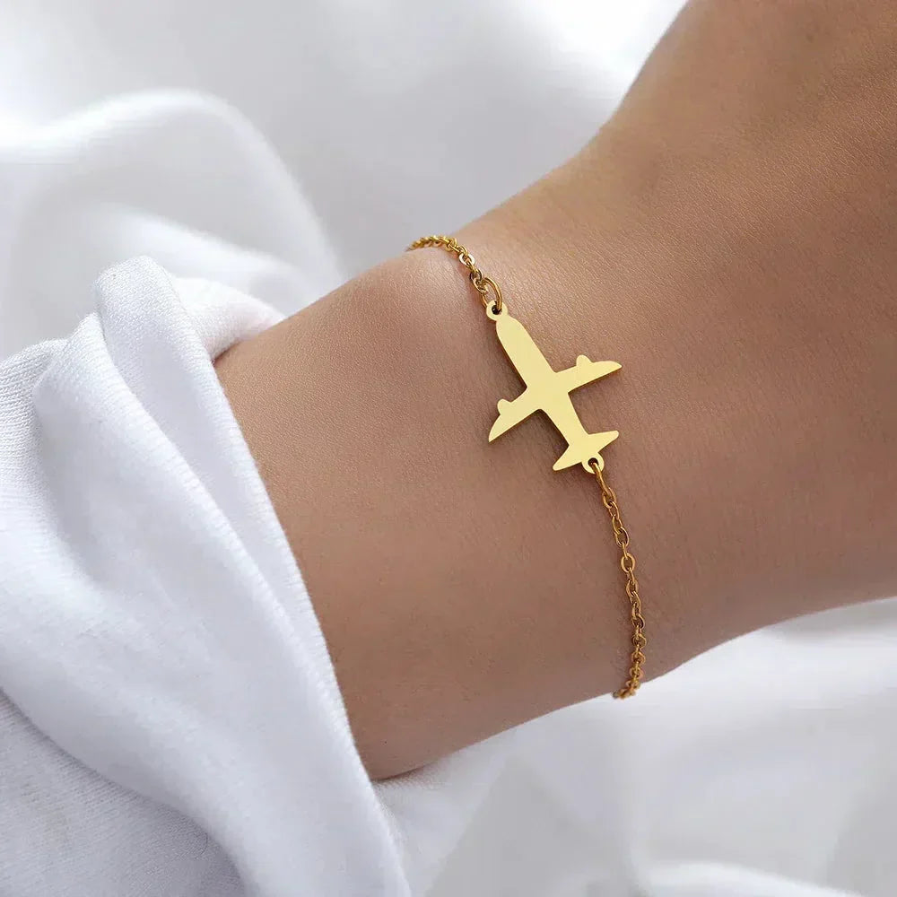 Gyldent Flyvemaskine Armbånd