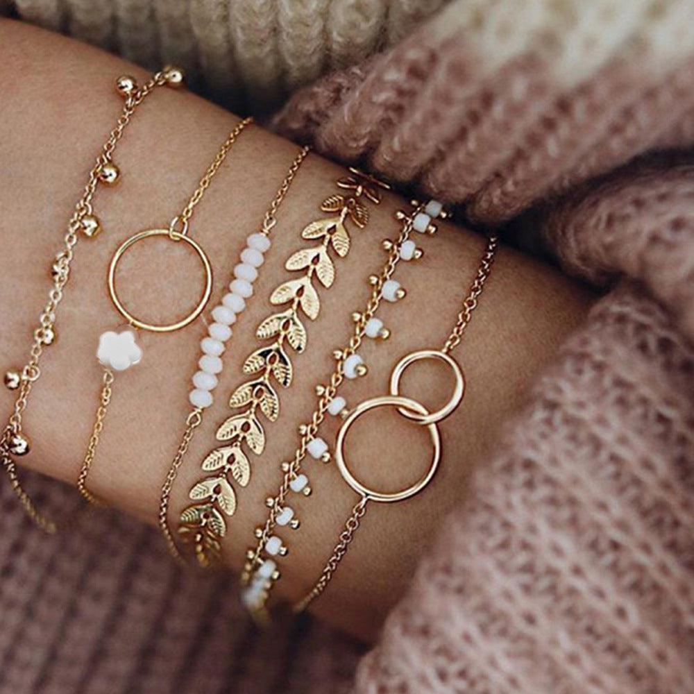 Pakke med Boho Armbånd i Guld