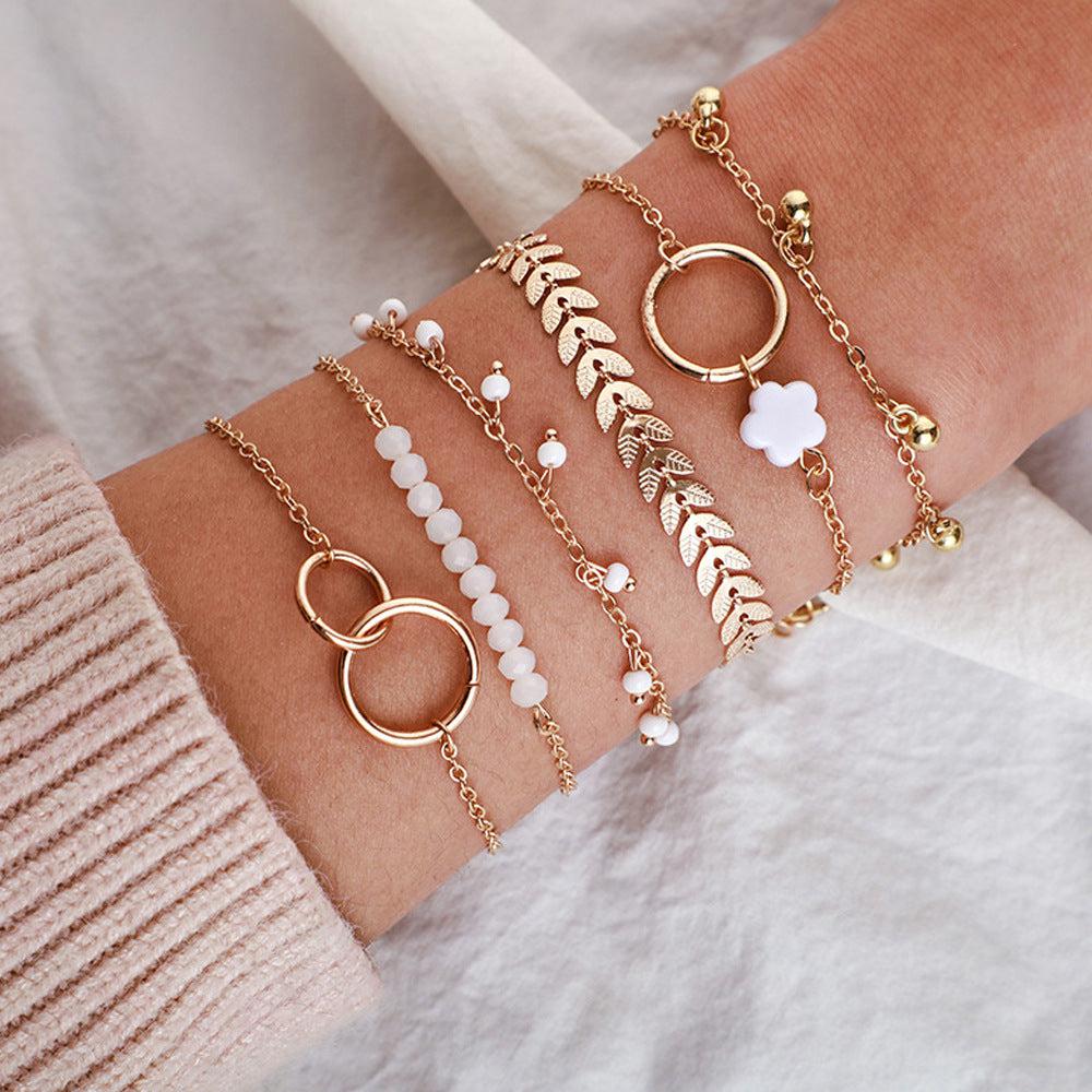 Pakke med Boho Armbånd i Guld