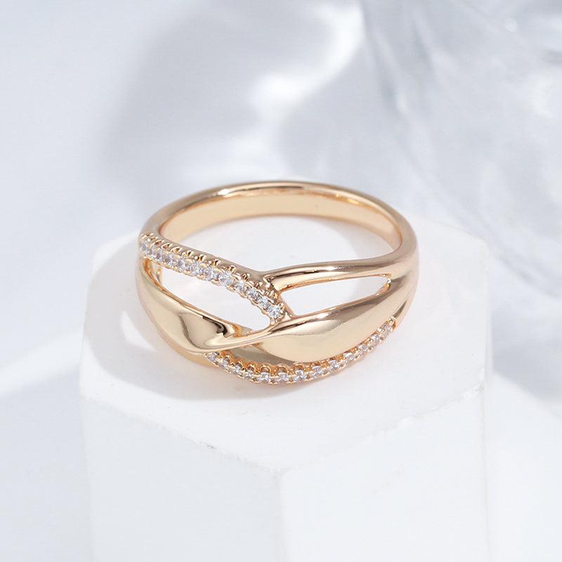 Elegant ring med zirkonia i guld