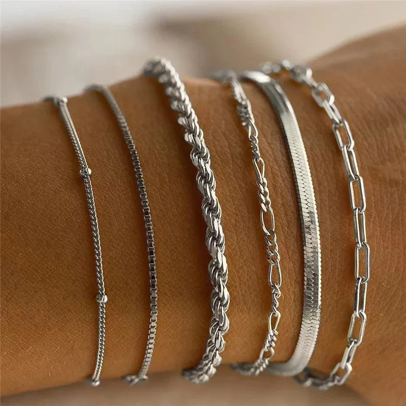 Paige | Sæt af 6 Multi-Lag Armbånd