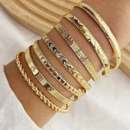 Guld Åben Bangle Resort Armbånd Sæt