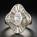 Vintage Zirconia Mesh Guld Ring