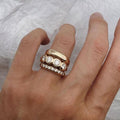 Sæt af smedede brillante guld ringe