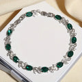Sølv Emerald Vintage Link Armbånd