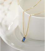 Guld Safir Minimalistisk Halskæde