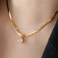 Elegant Rhinestone Vedhæng Halskæde