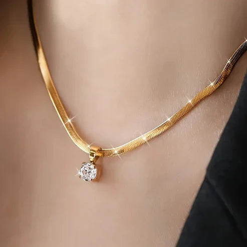 Elegant Rhinestone Vedhæng Halskæde