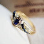Guld Safir Bånd Ring