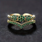 Guld Smaragd Klynge Ring