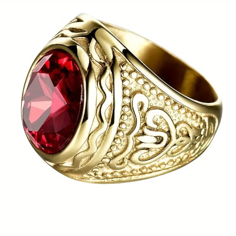 Guld Rubin Gravering Ring