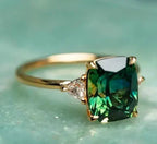 1+1 Tilbud: Fiora Emmeranthe Armbånd + Grøn zirconia ring i guld