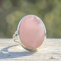 Vintage Rosenkvarts Ring i Sterling Sølv