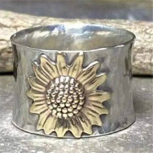 Vintage Guld Solsikke Ring