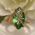 Dragenfugl Grøn Krystal Ring