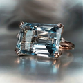 Vintage Blå Zirconia Ring og Sølv Øreringe