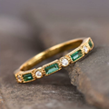 Vintage Grøn Zirconia Guld Ring