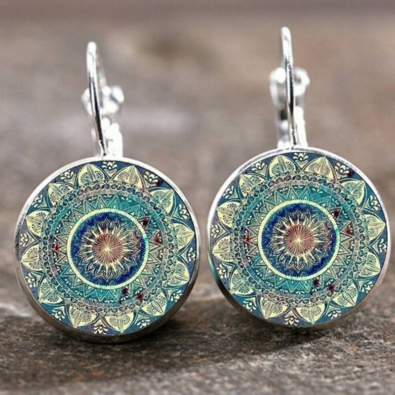 Runde Mandala Vintage Øreringe