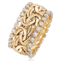 Vintage Guld Flettet Zirconia Ring