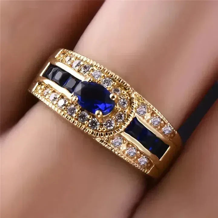 Brilliant Blå Guld Ring