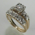 Vintage guld ring med glimmer