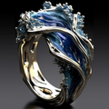 Vintage Gylden Ocean Bølge Ring