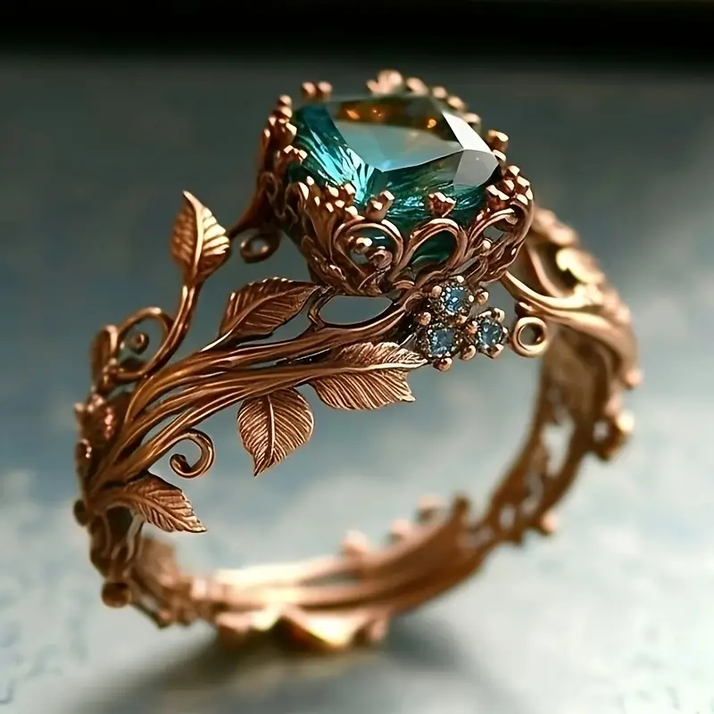 Natur Grøn Krystal Ring