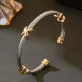 Flettet Sølv & Guld Armbånd