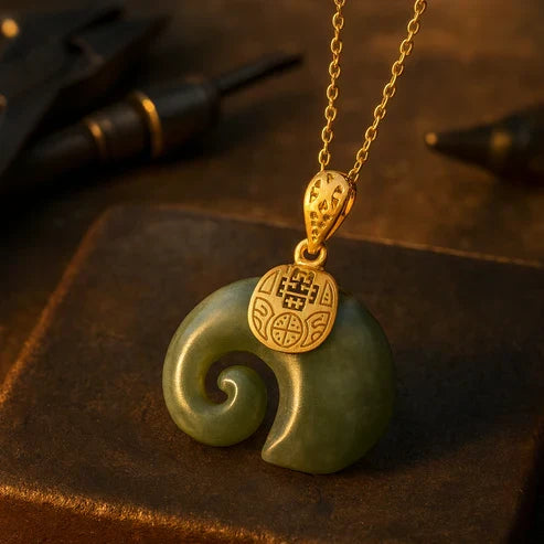 Hetian Jade Elefantvedhæng Halskæde